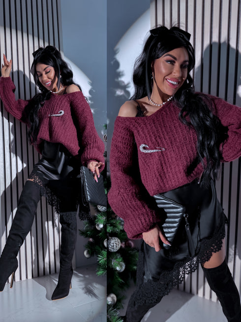 Mohēras džemperis "MISTS OF TIME N1302" - bordo