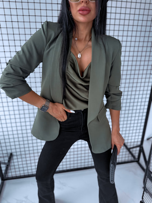 Khaki, ONE SIZE jacket + khaki top