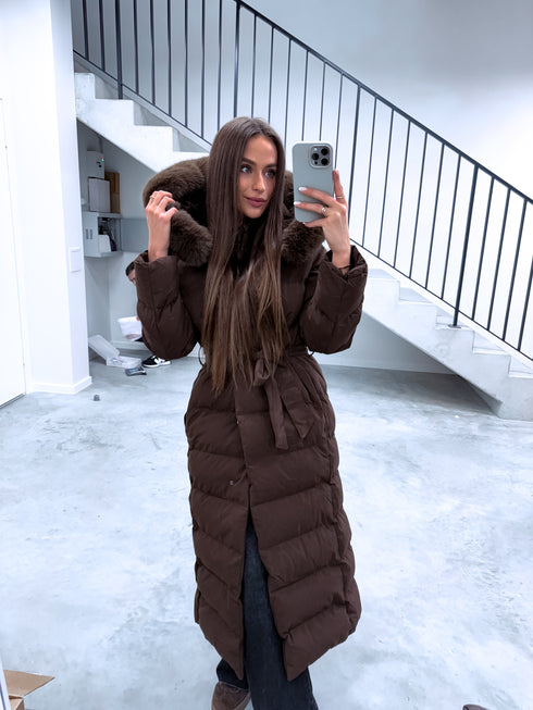 Длинная куртка "CLIMATE ZONE" FC7529 - шоколадно-коричневая