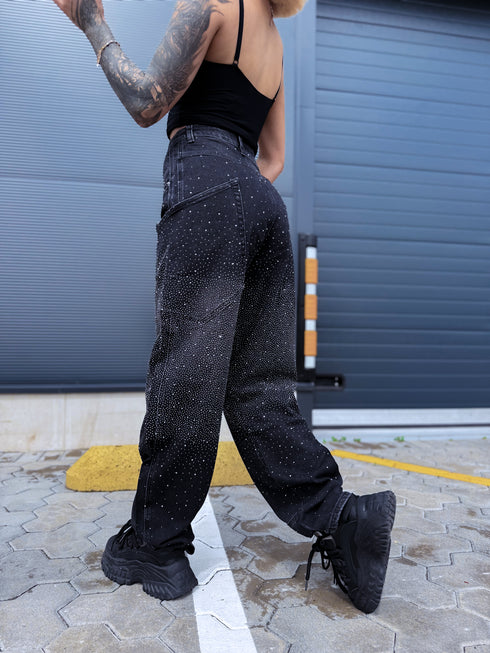 Džinsa bikses "GLAM DENIM" 8762 - TUMŠI PELĒKAS