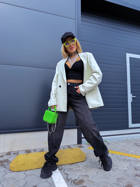 Džinsa bikses "GLAM DENIM" 8762 - TUMŠI PELĒKAS