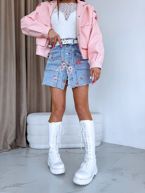 Denim skort "BONNY TR774" - BLUE PRE-ORDER