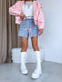 Denim skort "BONNY TR774" - BLUE PRE-ORDER