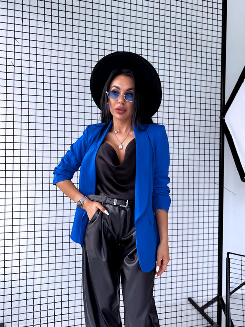 Dark blue, ONE SIZE jacket + black top