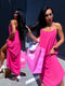 "LĪGO" dress with crossed straps - bright pink PRE-ORDER