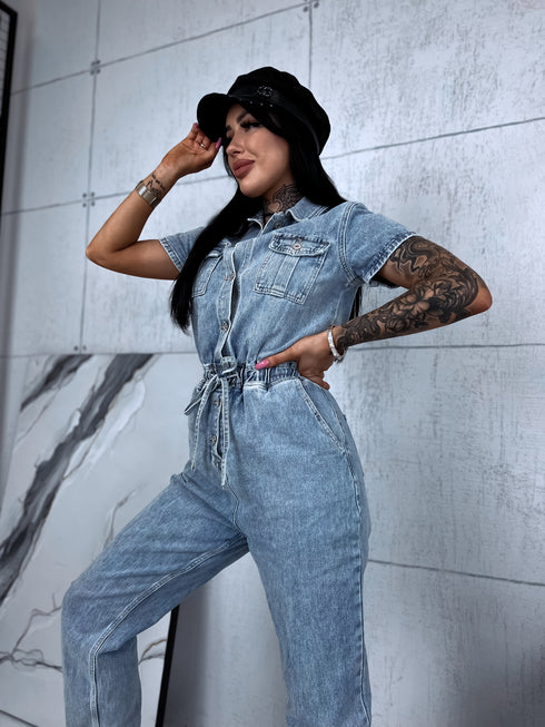 LIGHT BLUE DENIM jumpsuit "BLUE WEEKEND" LY107