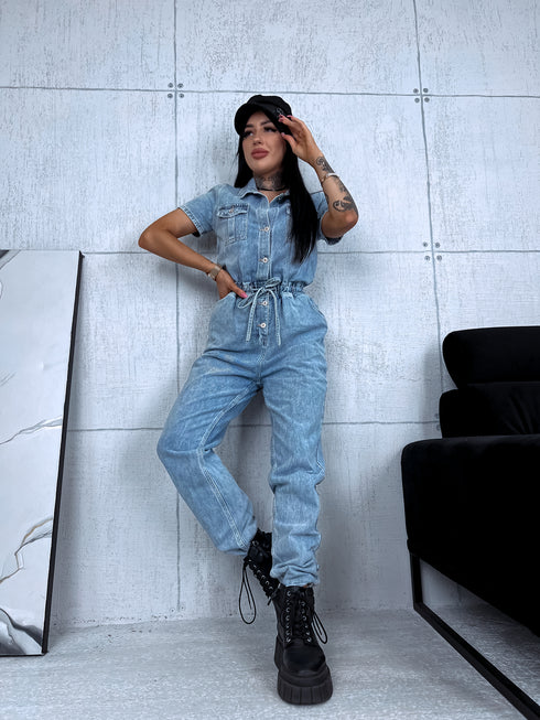 LIGHT BLUE DENIM jumpsuit "BLUE WEEKEND" LY107