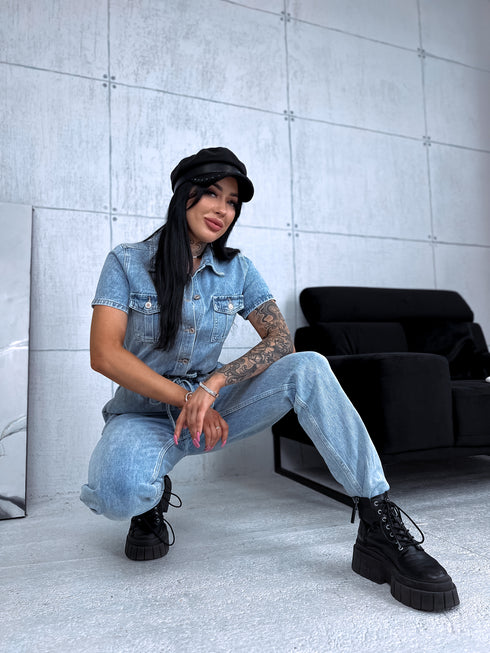 LIGHT BLUE DENIM jumpsuit "BLUE WEEKEND" LY107