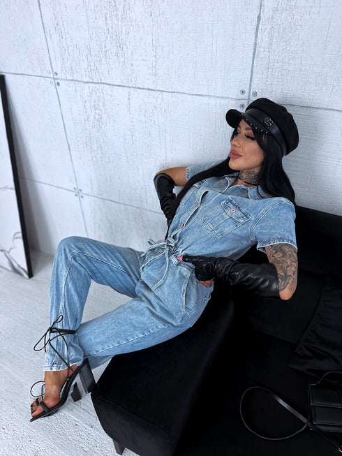 LIGHT BLUE DENIM jumpsuit "BLUE WEEKEND" LY107