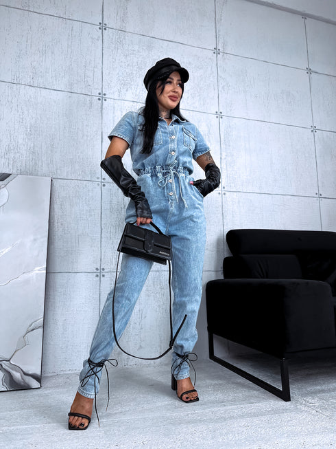 LIGHT BLUE DENIM jumpsuit "BLUE WEEKEND" LY107