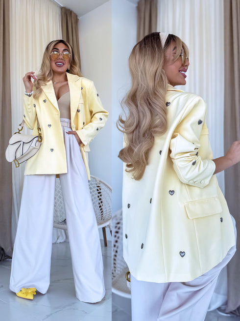 LUX dzeltena, ONE SIZE žakete "HEARTS" PRE-ORDER