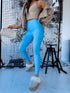 Deceptive Leggings with Straps 3286 - LIGHT BLUE