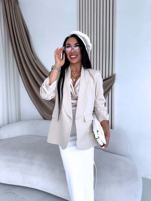 Light beige, ONE SIZE jacket + light beige top