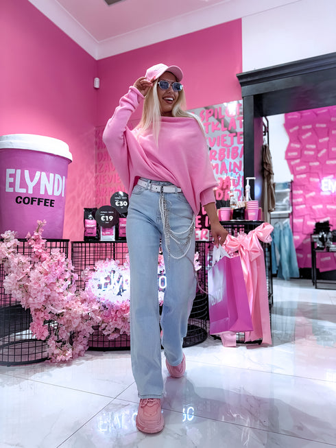 ELYNDI džemperis "SYMMETRY 37709" - ŠVELNIAI ROŽINĖS SPALVOS