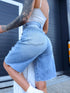 Shorts with tears "CARD" S8069 - LIGHT BLUE