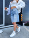 Shorts with tears "CARD" S8069 - LIGHT BLUE
