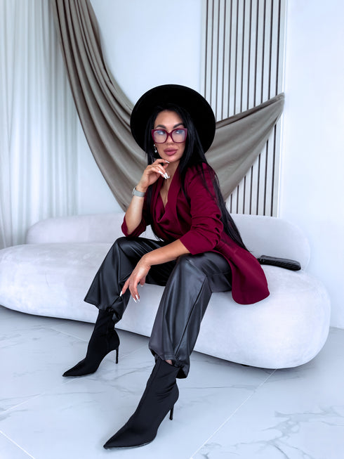 Bordo, ONE SIZE žakete + bordo palaidinė PRE-ORDER