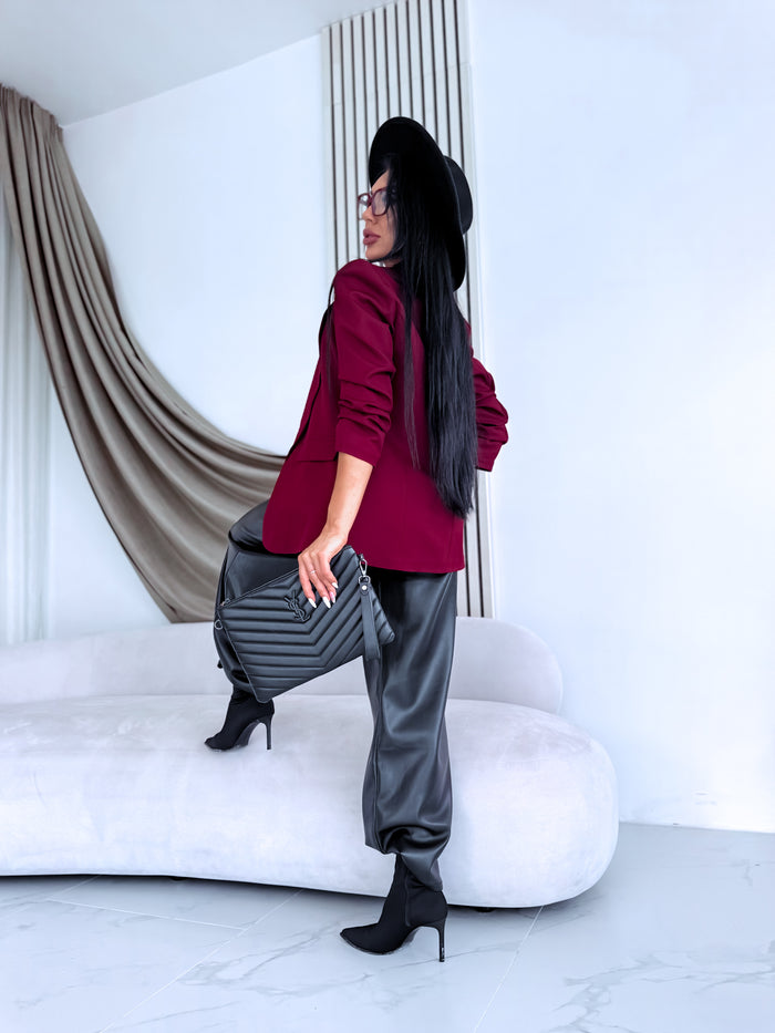 Burgundy, ONE SIZE jacket + burgundy top