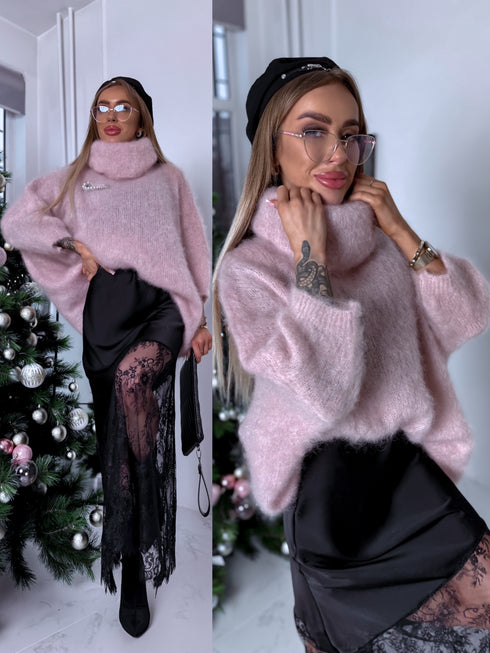 "MOHAIR" adīts džemperis - VECI ROZĀ