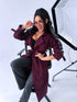 "PARIS CHIC 8017" long trench coat - BURGUNDY