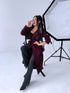 "PARIS CHIC 8017" long trench coat - BURGUNDY