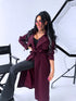 "PARIS CHIC 8017" long trench coat - BURGUNDY
