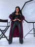 "PARIS CHIC 8017" long trench coat - BURGUNDY