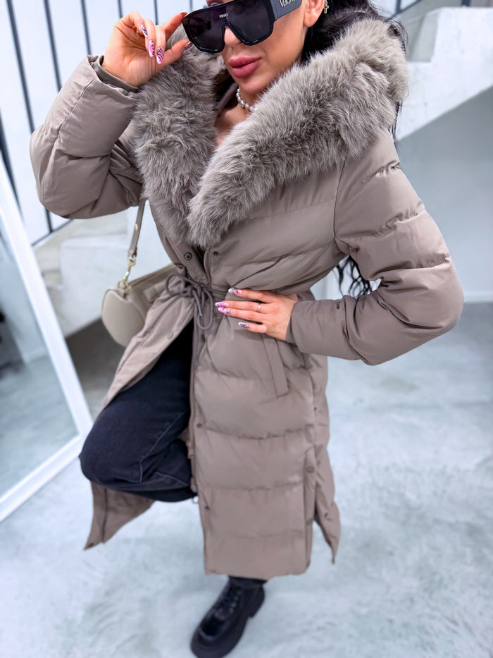 Ilgas paltas "WINTER WEAR FC83" - TAMSIAI SMĖLINĖ