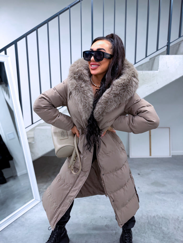 Ilgas paltas "WINTER WEAR FC83" - TAMSIAI SMĖLINĖ