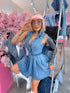 Denim dress "SCENTED" YX557-1 - BLUE