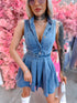 Denim dress "SCENTED" YX557-1 - BLUE