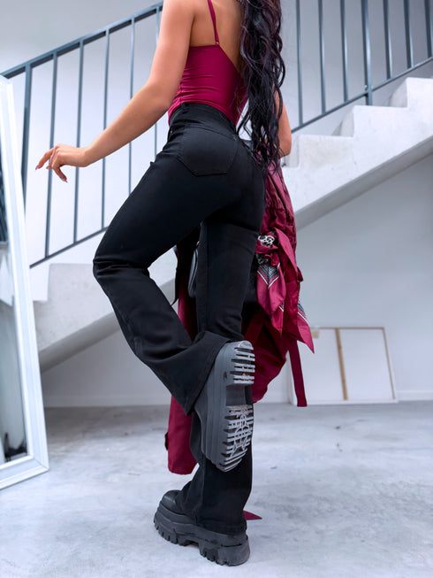 Džinsa bikses "SLAY THE STAGE T6267-7" - MELNAS