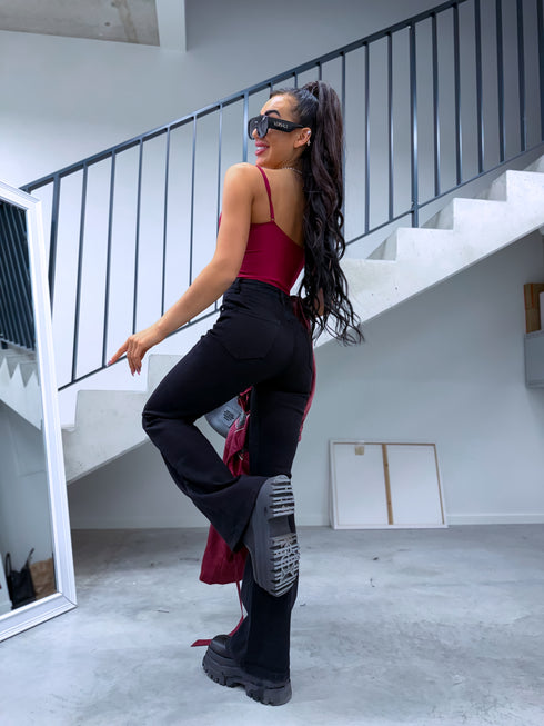 Džinsa bikses "SLAY THE STAGE T6267-7" - MELNAS