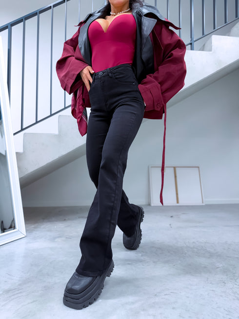 Džinsa bikses "SLAY THE STAGE T6267-7" - MELNAS