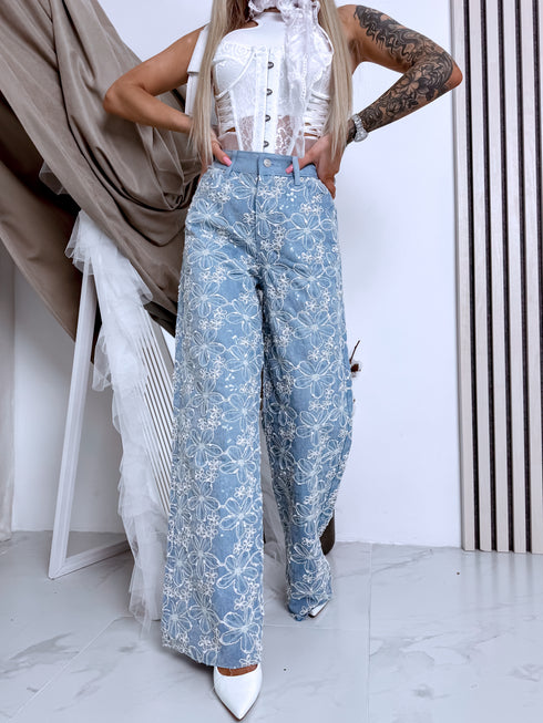 Gėlių siuvinėjimo kelnės "BALI VIBE" L1197
