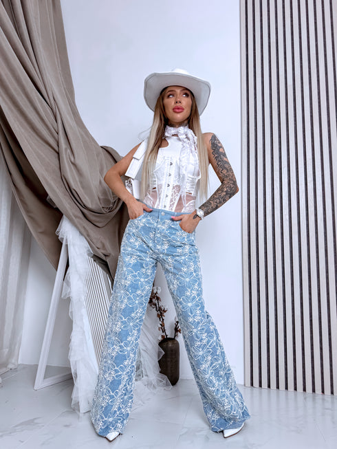 Gėlių siuvinėjimo kelnės "BALI VIBE" L1197