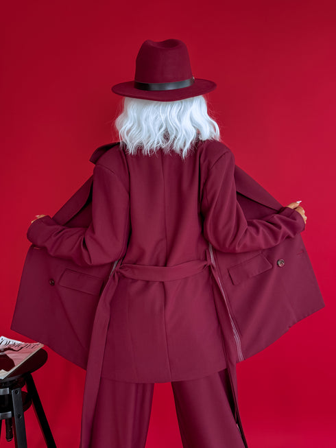 LUX set "WHITE STITCH 6469" - burgundy