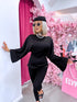 Satin blouse "MUSE YY638" - BLACK