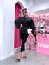 Satin blouse "MUSE YY638" - BLACK