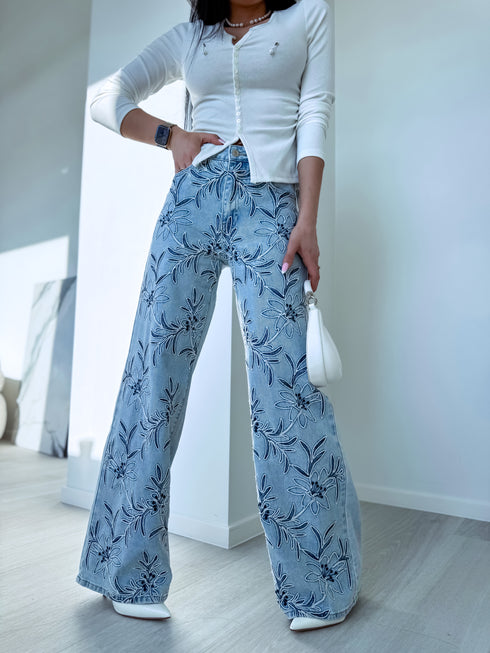 LUX denim pants "LILIUM" T6058-1 - LIGHT BLUE