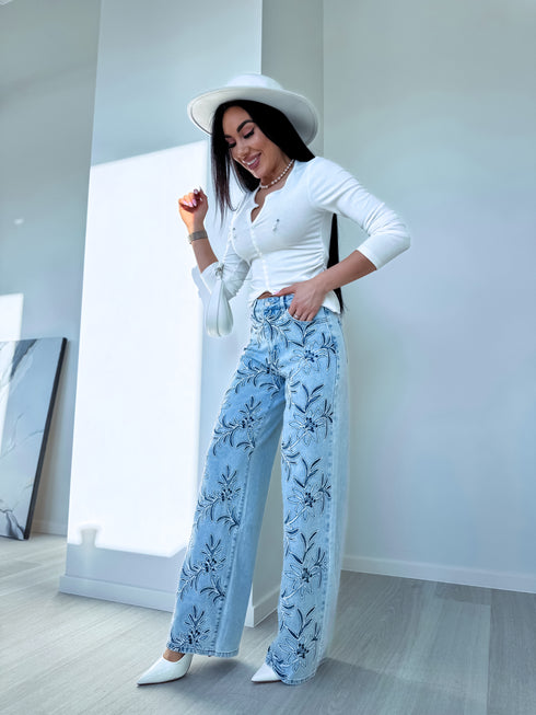 LUX denim pants "LILIUM" T6058-1 - LIGHT BLUE