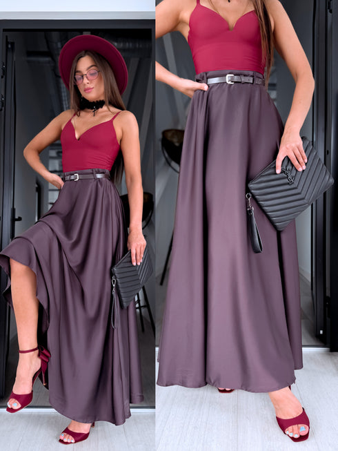 Pleated skirt "Fresh Wave PF578" - EGGPLANT PURPLE