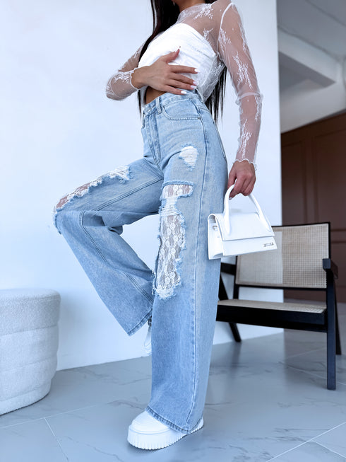 Džinsa bikses "LACE P10027" - ZILAS