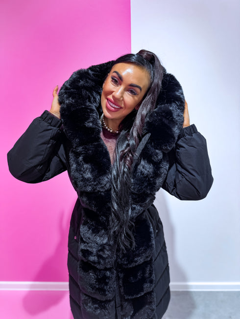 "BARNEY FC7618" long coat - BLACK