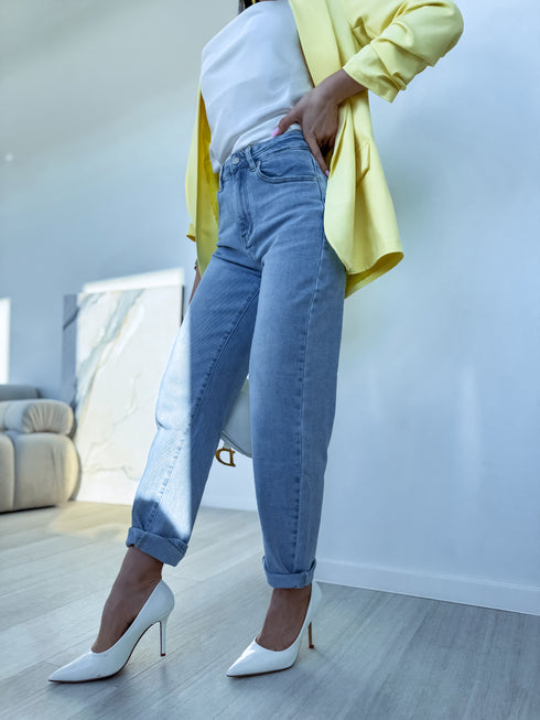 MOM FIT jeans "DIVERSION" Y3307-8 - light blue