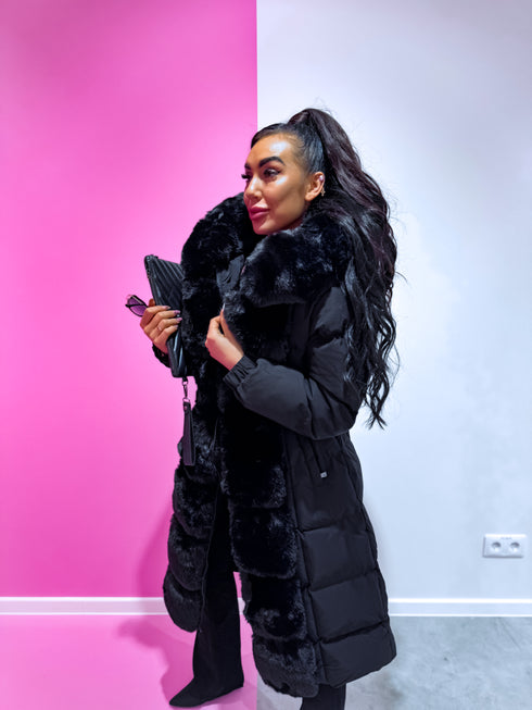 "BARNEY FC7618" long coat - BLACK