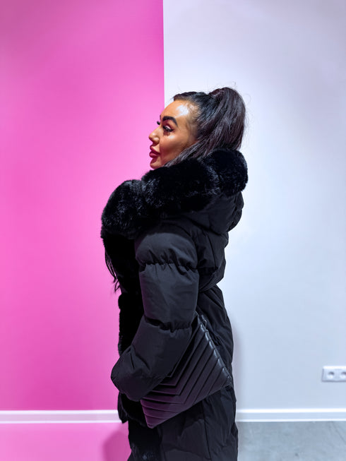 "BARNEY FC7618" long coat - BLACK