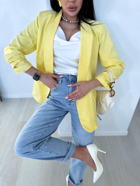 Yellow, ONE SIZE blazer + white top