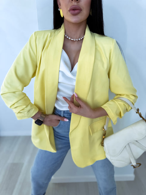 Yellow, ONE SIZE blazer + white top