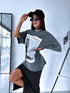 Oversize T-shirt "WOMAN'S WORLD" - GRAY